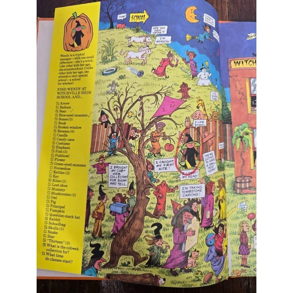 Vintage 90s Where's Wendy the Witch Search and Find Book